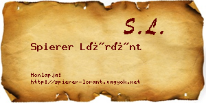 Spierer Lóránt névjegykártya
